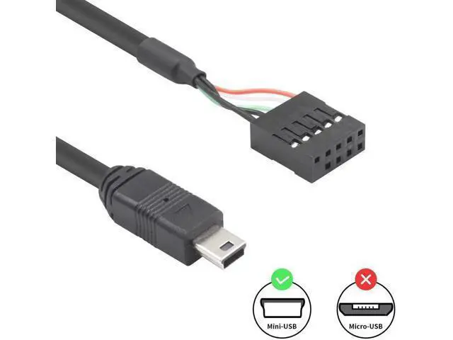 Alt view image 4 of 6 - Mini USB to Motherboard Cable 1.65FT/50CM, Mini USB Male to 9pin Female Cable forcomputer motherboards 2pack