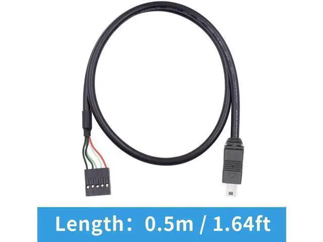 Alt view image 5 of 6 - Mini USB to Motherboard Cable 1.65FT/50CM, Mini USB Male to 9pin Female Cable forcomputer motherboards 2pack
