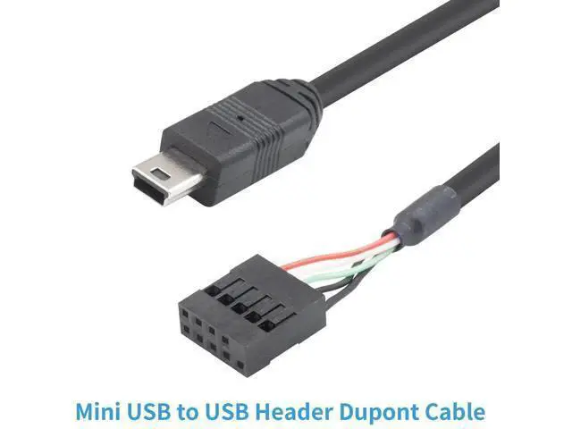 Alt view image 6 of 6 - Mini USB to Motherboard Cable 1.65FT/50CM, Mini USB Male to 9pin Female Cable forcomputer motherboards 2pack