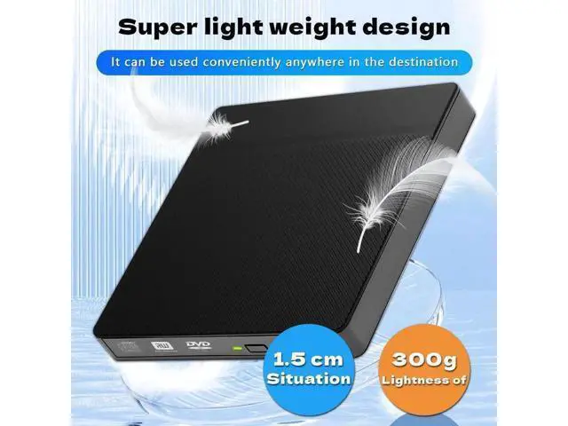 Alt view image 7 of 7 - AUTYUE External CD/DVD Drives, USB 3.0 & Type-C CD DVD Burner Portable CD +/-RW Drive DVD Player for ROM Rewriter Burner Compatible with Laptop Desktop PC Windows 11/10/8/7/XP, Linux MacOS