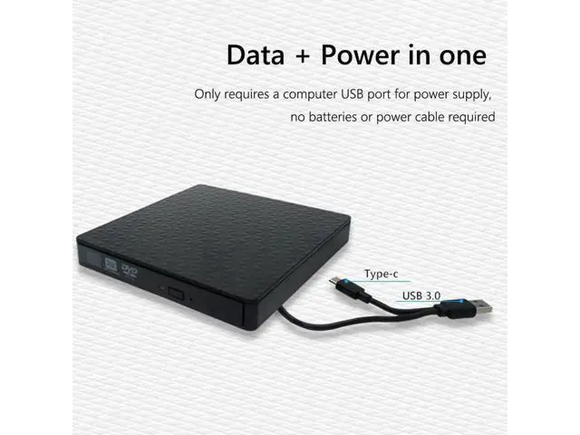 Alt view image 3 of 7 - External CD DVD Drive, USB 3.0 & Type-C Slim Portable CD DVD+/-RW Drive External DVD Writer CD Burner Player, External Optical DVD Drive for Laptop, Desktop, Mac, PC, WIN 11/10/8/7/XP/Linux/Vista/OS