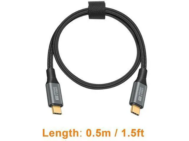 Alt view image 7 of 7 - Short USB C to USB C Cable 1.5ft, 20Gbps Data Transfer & 100W USB 3.2 Gen 2 Type C to Type C Fast Charger Cable Nylon Braided Support 8K@60Hz Video for Thunderbolt3, MacBook Pro