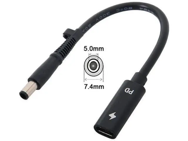 Alt view image 7 of 7 - Type C USB-C Female Input to DC Power PD Charge Cable fit for Laptop 18-20V (7.4x5.0mm)
