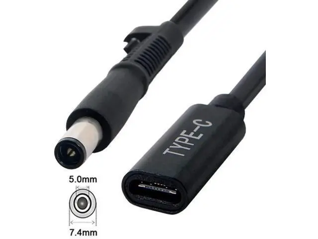 Alt view image 5 of 7 - Type C USB-C Female Input to DC Power PD Charge Cable fit for Laptop 18-20V (7.4x5.0mm)