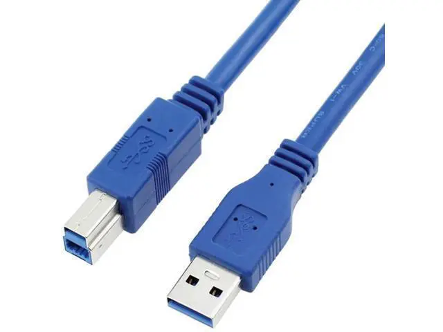 Alt view image 7 of 7 - USB 3.0 Cable - Type A-Male to Type B-Male - 6 Feet (1.8 Meters) - Round Blue