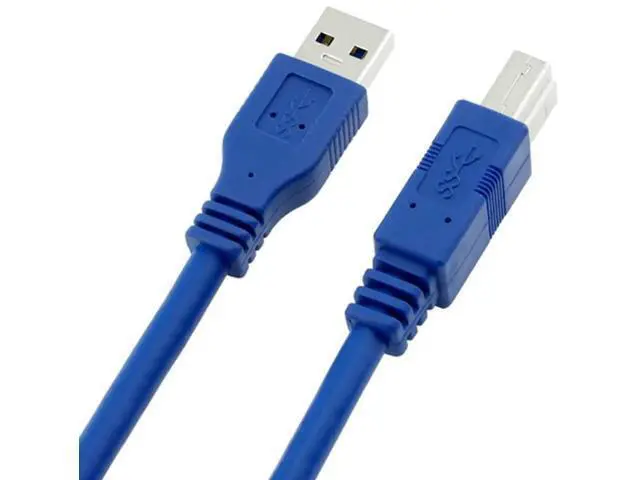 Alt view image 5 of 7 - USB 3.0 Cable - Type A-Male to Type B-Male - 6 Feet (1.8 Meters) - Round Blue