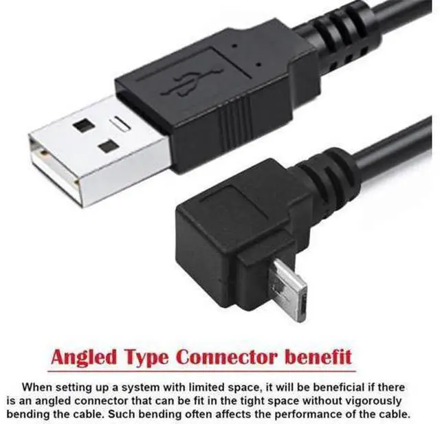Alt view image 3 of 7 - Up Angled 90 Degree Micro USB 2.0 Type 5Pin to USB 2.0 Type-A Data Charge Cable 480Mbps Data for Phone Tablet Computer Camera (10cm)