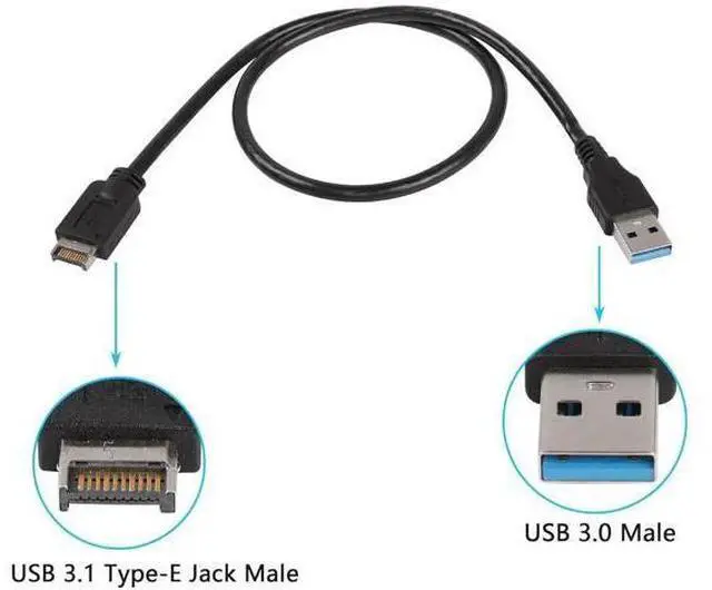 Alt view image 6 of 6 - USB 3.1 Type E to USB 3.0 A Extension Cable, USB 3.1 Front Panel Type E to USB A 3.0 Conversion Cable, Type E 3.1 Male Extension Cable for Computer 0.5M (USB to Type-E)