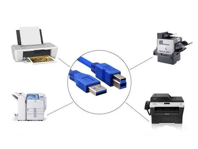 Alt view image 4 of 7 - USB 3.0 Cable - Type A-Male to Type B-Male - 3 Feet (1 Meter) - Round Blue