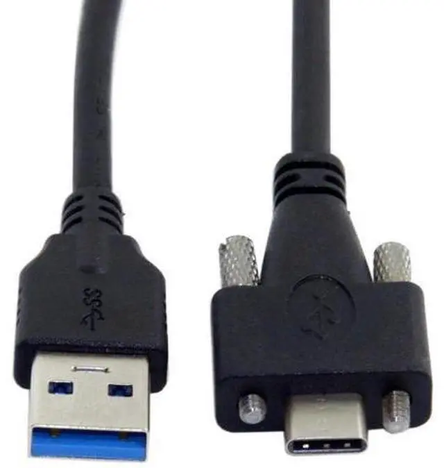 Main image of USB 3.1 Type-C Dual Screw Locking to Standard USB3.0 Data Cable 1.2m Panel Mount Type for Industrial Camera