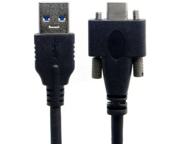 Alt view image 3 of 6 - USB 3.1 Type-C Dual Screw Locking to Standard USB3.0 Data Cable 1.2m Panel Mount Type for Industrial Camera