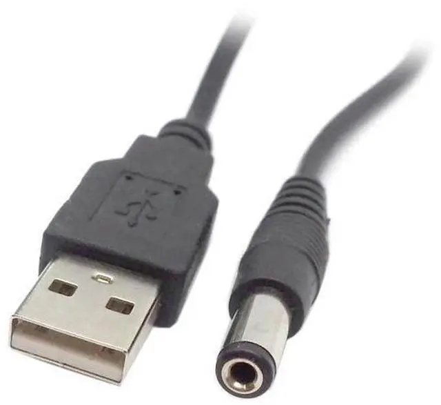 Main image of USB 2.0 A Type Male to 5.5 x 2.5mm DC 5V Power Plug Barrel Connector Charge Cable 3ft