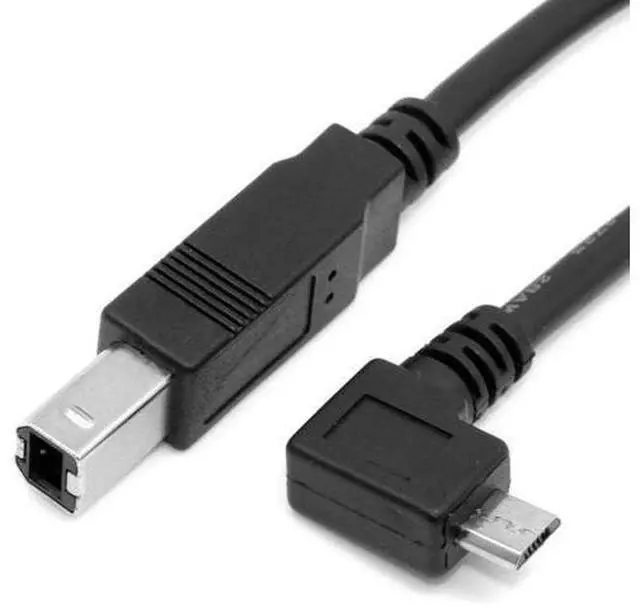 Main image of 30cm Right Angled 90 Degree Micro USB OTG to Standard B Type Printer Scanner Hard Disk Cable