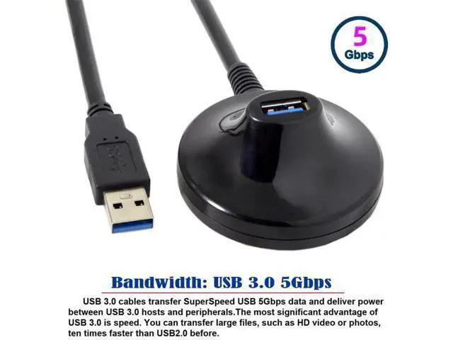 Alt view image 4 of 7 - 5Gbps USB 3.0 Type-A Male to Female Extension Dock Station Docking Cable 2.6ft for Phone Laptop