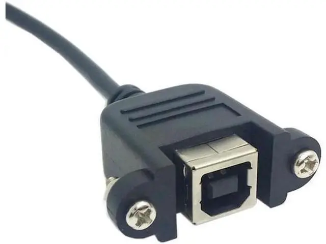Alt view image 4 of 5 - 90 Degree Right Angled USB B Male to Female extension cable with screws for Panel Mount 1m