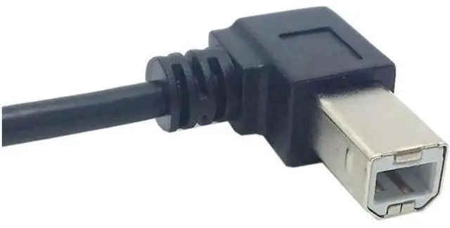 Alt view image 5 of 5 - 90 Degree Right Angled USB B Male to Female extension cable with screws for Panel Mount 1m