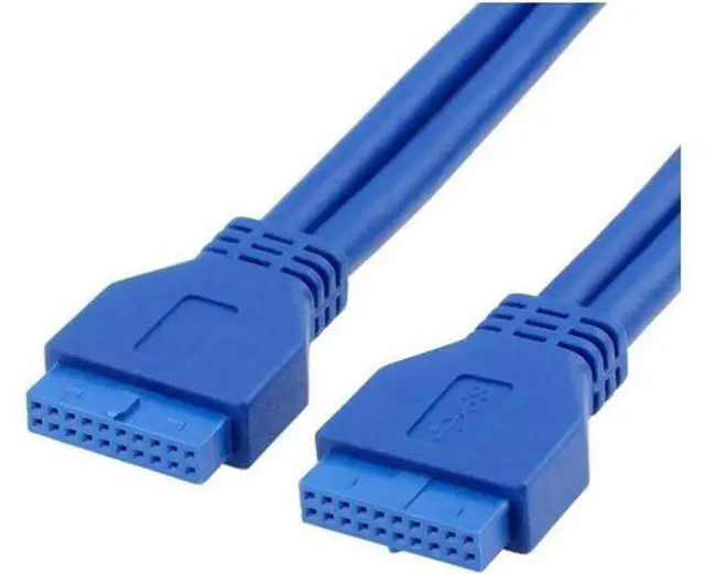 Alt view image 2 of 3 - Motherboard USB 3.0 Header 19Pin Female to Female Extension Cable Blue 50cm