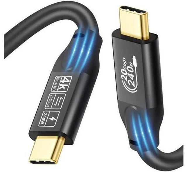 Main image of 1.6FT USB C 3.2 Gen2 48V/5A PD3.1 Cable, 4K@60Hz Video Output, Supports Thunderbolt 3 for MacBook Pro