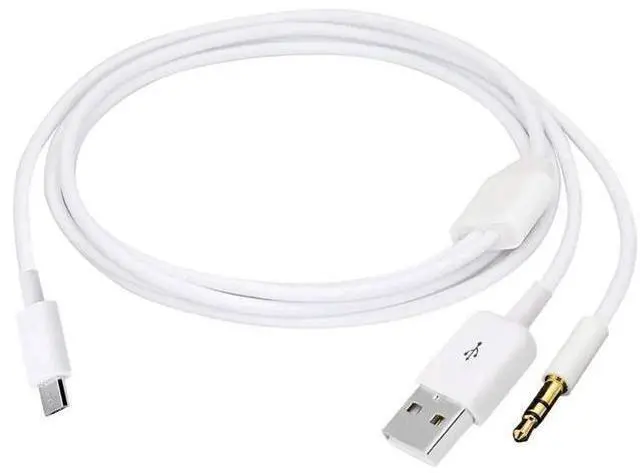 Main image of Audio Charging Cable 2 in1 Aux Cord Micro USB Male to USB Male 3.5mm Aux Standard Audio Plug Jack Connection Cable for Bluetooth Speaker with Micro USB Port 3.28Ft