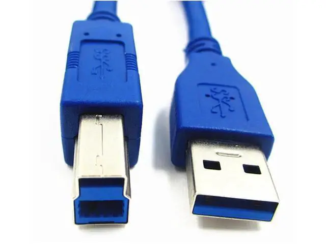 Alt view image 2 of 7 - USB 3.0 Cable - Type A-Male to Type B-Male - 2 Feet (0.6 Meters) - Round Blue