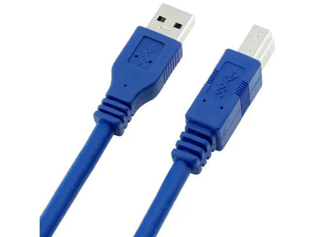 Alt view image 5 of 7 - USB 3.0 Cable - Type A-Male to Type B-Male - 2 Feet (0.6 Meters) - Round Blue