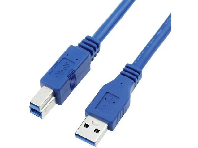 Alt view image 6 of 7 - USB 3.0 Cable - Type A-Male to Type B-Male - 2 Feet (0.6 Meters) - Round Blue
