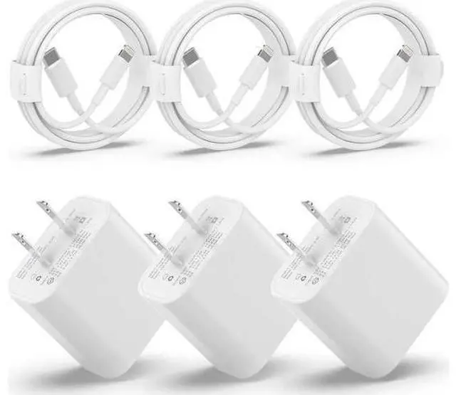 Main image of USB C Charger Phone Charger Fast Charging 3Pack 20W Type C Wall Charger Block with 6FT Long USB C to Lightning Cable Compatible for iPhone 14Pro/13 Pro/12/12 Pro Max/11/XS Max/XS/XR/X/8