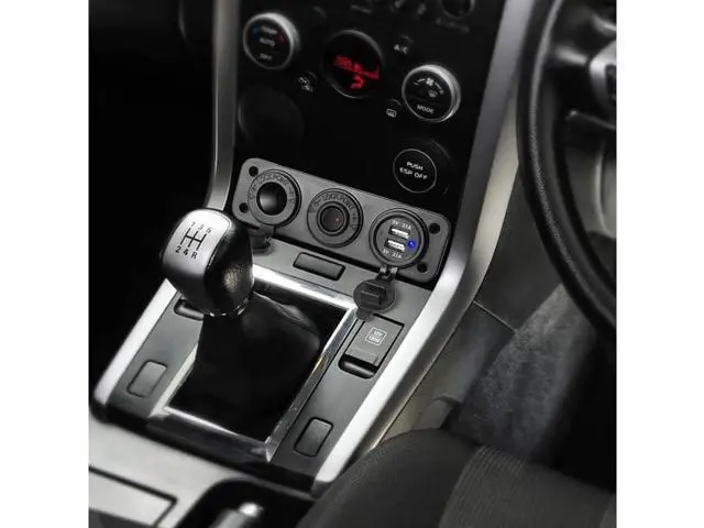 Alt view image 7 of 7 - Dual USB Socket Charger 2.1A & 2.1A with LED Power Indicator + 12V Power Outlet Cigarette Lighter Socket + ON-Off Toggle Switch Triple Function Panel for Car Boat Marine Vehicles