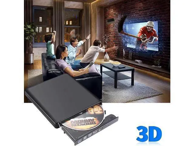 Alt view image 3 of 7 - CD/DVD Drive, USB 2.0 Slim Protable External CD-RW Drive CD Burner DVD-R Reader Player for Laptop Notebook PC Desktop Computer, Black