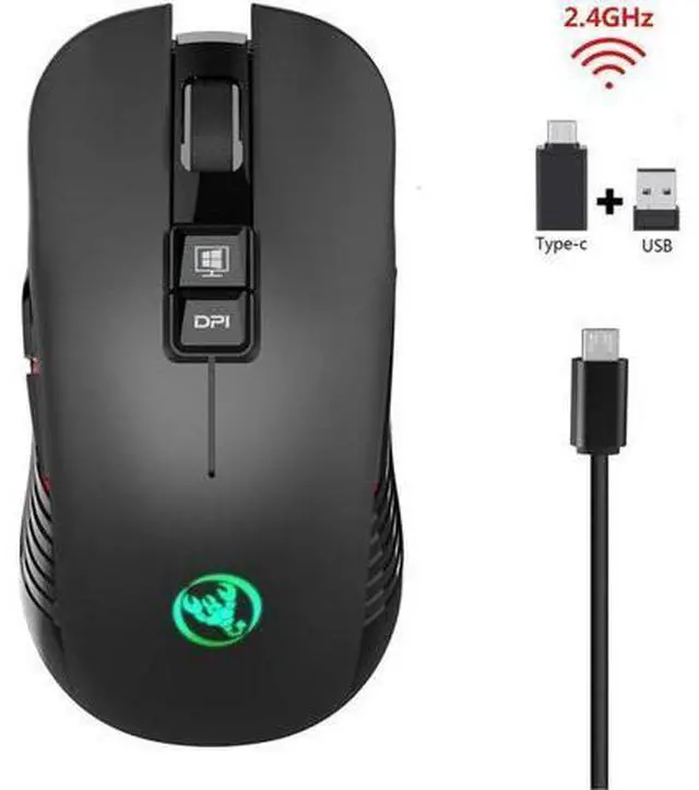 Main image of 2.4G USB-C Wireless Mouse Rechargeable Gaming Mouse 3600DPI 7 Button Type-c Mute Mice for Macbook Laptop PC Game Mouse