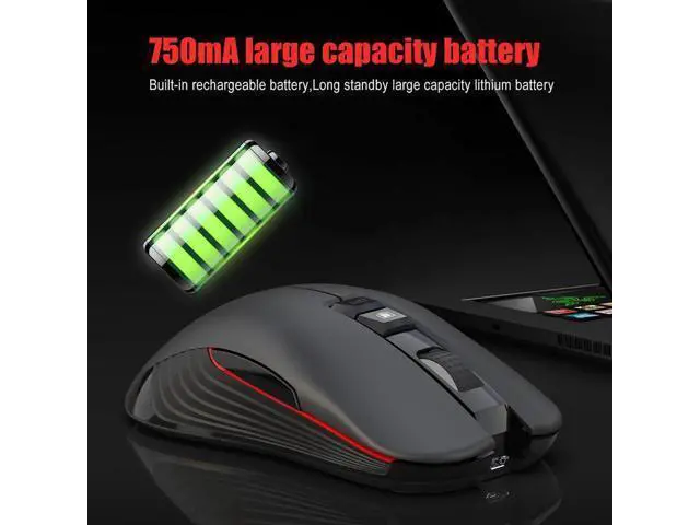 Alt view image 2 of 7 - 2.4G USB-C Wireless Mouse Rechargeable Gaming Mouse 3600DPI 7 Button Type-c Mute Mice for Macbook Laptop PC Game Mouse