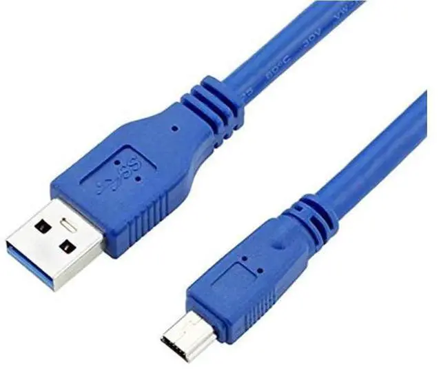 Main image of SuperSpeed USB 3.0 Blue Cable - Type A-Male to Mini B 10-Pin Male - 1 Meter (3 Feet) - Round Blue