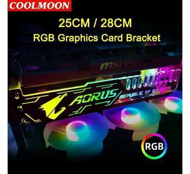 Main image of RGB LED Light Graphics Card Bracket 25cm/28cm 5V Small 4PIN GPU Support VGA Holder for Computer Chassis PC Accessories