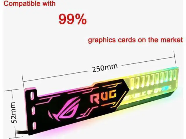 Alt view image 3 of 7 - RGB LED Light Graphics Card Bracket 25cm/28cm 5V Small 4PIN GPU Support VGA Holder for Computer Chassis PC Accessories