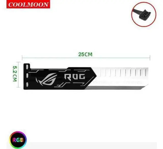 Alt view image 7 of 7 - RGB LED Light Graphics Card Bracket 25cm/28cm 5V Small 4PIN GPU Support VGA Holder for Computer Chassis PC Accessories