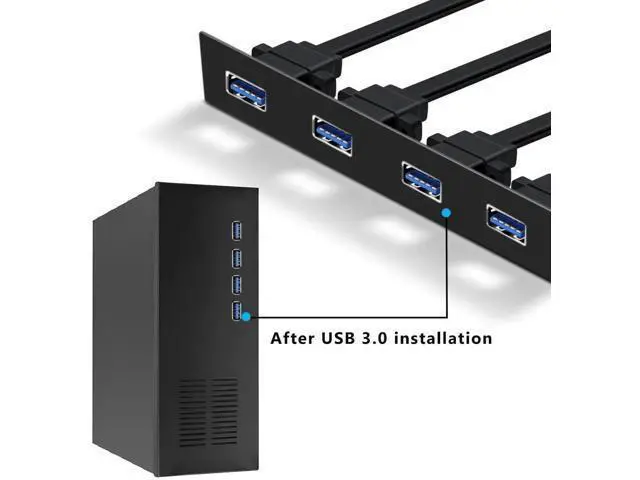 Alt view image 4 of 6 - USB 3.0 Front Panel Cable Extension with Panel Mount Holes 5Gbps Motherboard 19/20pin Header Splitter to 2 USB Female (50 cm)
