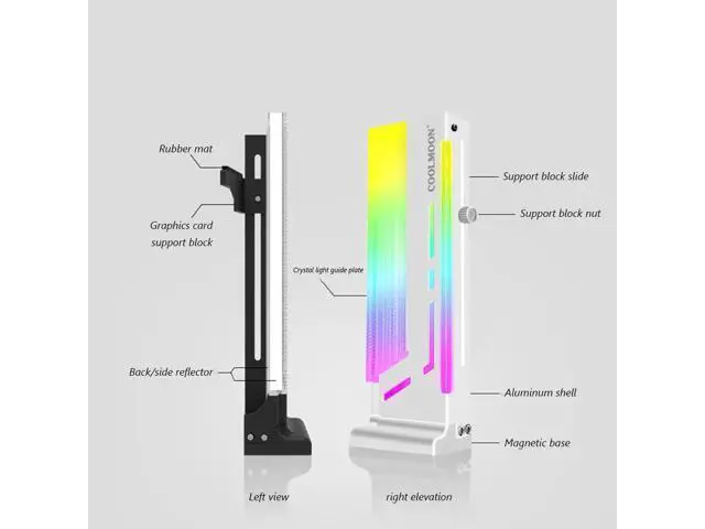 Alt view image 5 of 7 - 5V 3Pin ARGB VGA Bracket 12pcs LED Vertical GPU Support RGB Computer Graphics Video Card Stand Holder PC Accessories