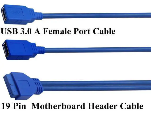 Alt view image 5 of 7 - 20 Pin Y Splitter Cable Dual Port USB 3.0 A Female to 20 Pin Female Motherboard Header Cable for USB Ports Directly to Computer Motherboard Backward Compatible with USB 2.0/1.0 (30cm-USB F)