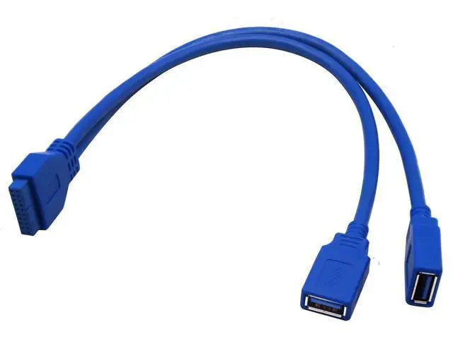 Alt view image 7 of 7 - 20 Pin Y Splitter Cable Dual Port USB 3.0 A Female to 20 Pin Female Motherboard Header Cable for USB Ports Directly to Computer Motherboard Backward Compatible with USB 2.0/1.0 (30cm-USB F)