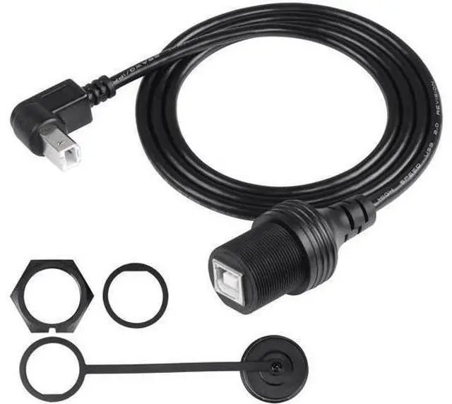 Main image of USB 2.0 Type-B 90 Degree Printer Cable,Waterproof Type B Flush Mount Car Mount Extension Printer Cable,for Car Truck Boat Motorcycle Dashboard,Sync Printing and Data Transferring (Down 1M)