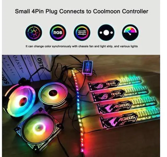 Alt view image 5 of 7 - RGB LED Light Graphics Card Bracket 25cm/28cm 5V Small 4PIN GPU Support VGA Holder for Computer Chassis PC Accessories