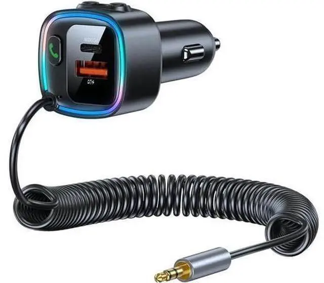 Main image of Bluetooth 5.4 Car Adapter Aux, Bluetooth Wireless Transmitter for Car with 3.5mm Auxiliary, Dual USB C and USB A Charging Ports, Hands-Free Calling, Support USB Flash Drive