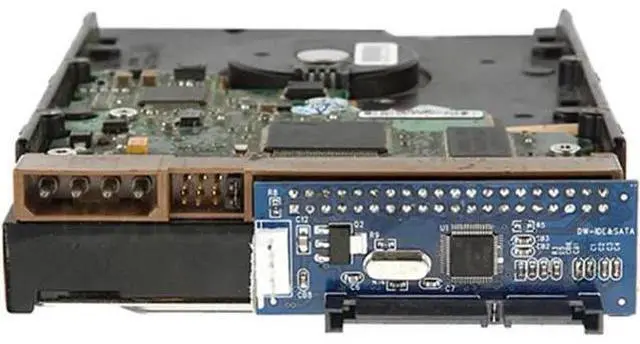 Alt view image 3 of 5 - 3.5" IDE to 2.5" 3.5" SATA HDD Adapter 40Pin IDE Male to 22pin SATA SSD Card with Molex 4Pin to floppy drive power supply cable