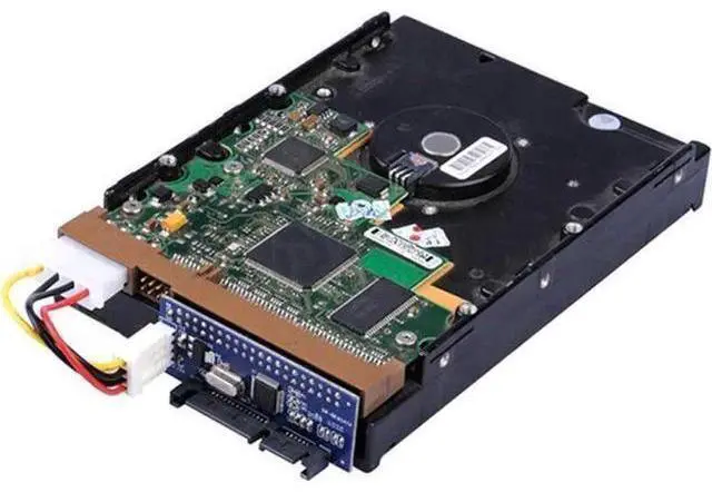 Alt view image 5 of 5 - 3.5" IDE to 2.5" 3.5" SATA HDD Adapter 40Pin IDE Male to 22pin SATA SSD Card with Molex 4Pin to floppy drive power supply cable