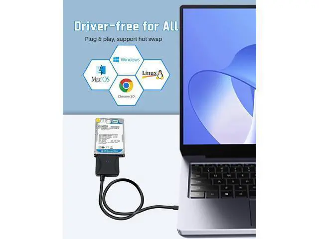 Alt view image 2 of 6 - SATA to USB 3.0 Adapter, USB 3.0 to SATA III Hard Drive Adapter, SATA to USB 3.0, Hard Drive Reader SATA Adapter for 2.5/3.5 inch HDD SSD UASP with 12V/2A Power