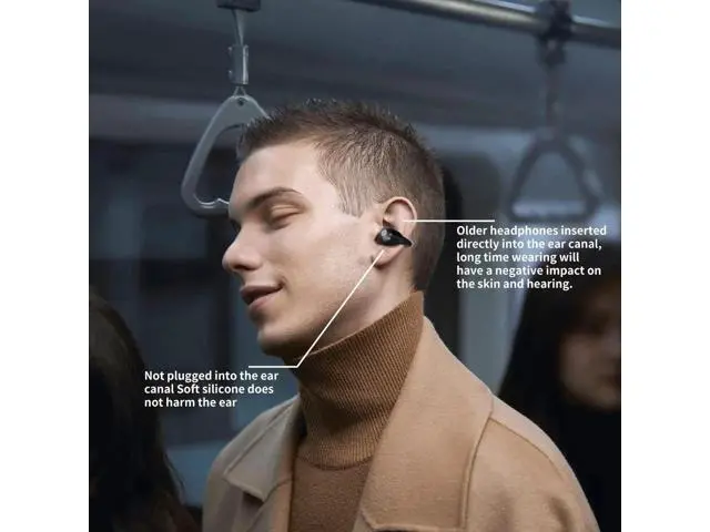 Alt view image 5 of 7 - Wireless Headphones, Bluetooth Ear Clip Earphones, 30H Playtime Open Ear Clip Headphones with Mic, Mini Wireless Earbuds Bluetooth for Running Sport Gym, USB-C, Compatible with iPhone Android (Black)