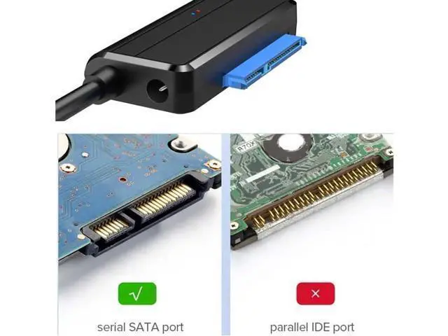 Alt view image 3 of 7 - Sata To USB Adapter USB 3.0 SATA 3 Cable Plug and play 22 Pin Sata III Cable Support 2.5 or 3.5 Inch External SSD HDD Hard Drive with 12V 2A Power Adapter
