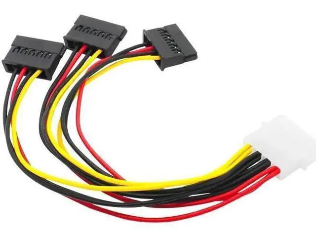 Alt view image 5 of 5 - SATA Adapter Cable IDE 4Pin Male To 3 Port SATA Female Splitter Hard Drive Power Supply Cable SATA Cable 22cm