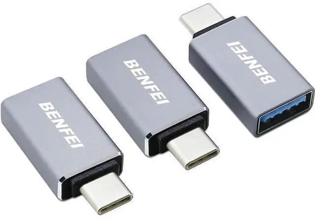 Main image of USB C to USB 3.0 Adapter 3 Pack,Benfei USB C to A Male to Female Adapter, Compatible with MacBook 2018 2017 2016, Samsung Galaxy Note 8, Galaxy S8 S8+ S9, Google Pixel, Nexus, and More