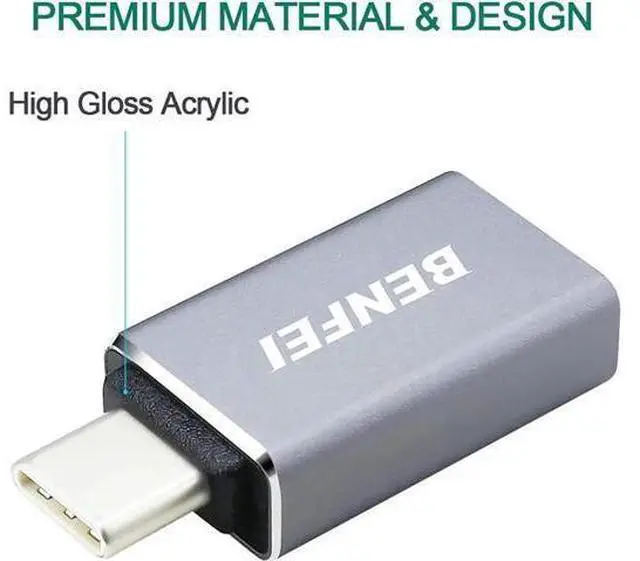 Alt view image 5 of 6 - USB C to USB 3.0 Adapter 3 Pack,Benfei USB C to A Male to Female Adapter, Compatible with MacBook 2018 2017 2016, Samsung Galaxy Note 8, Galaxy S8 S8+ S9, Google Pixel, Nexus, and More